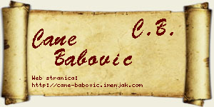 Cane Babović vizit kartica